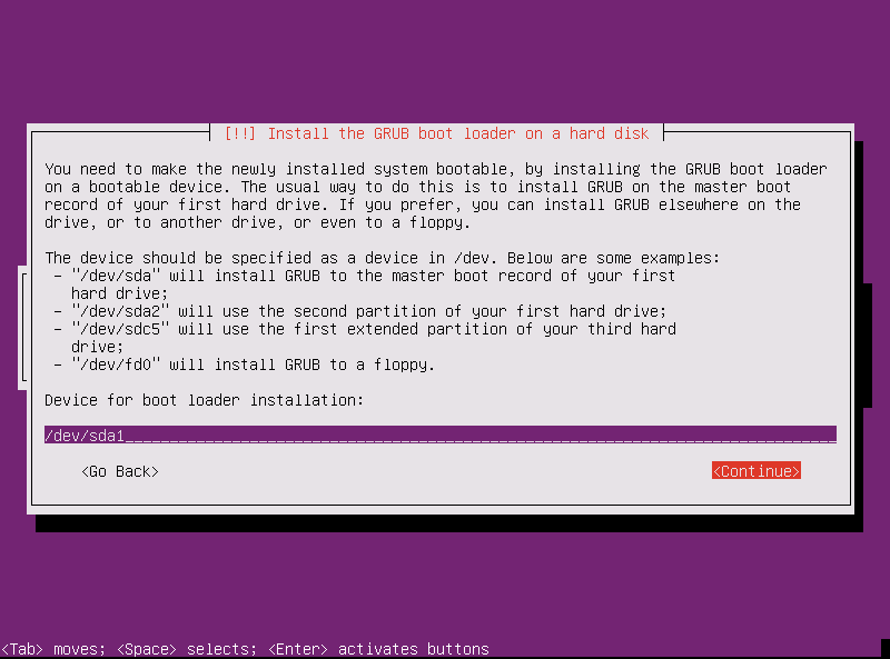 Ubuntu Install Partition Start